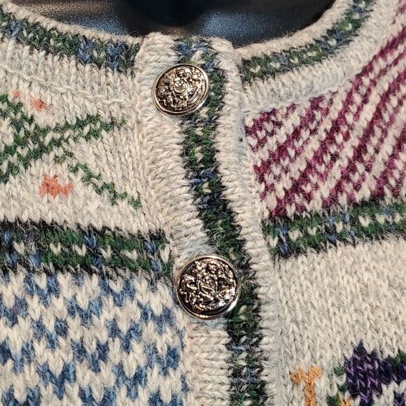 Woolrich Vintage Wool Cardigan Fox Dog Winter Fun, Sz M - Picture 4 of 8